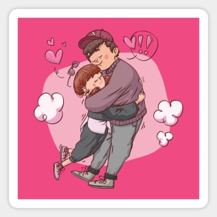 couple hug lover Magnet